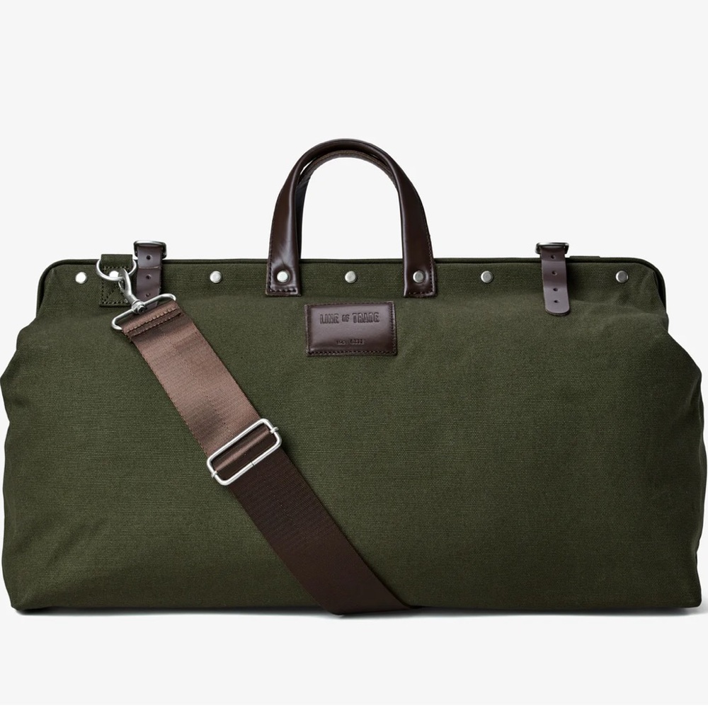 Line of Trade Canvas Weekender Bag. Green